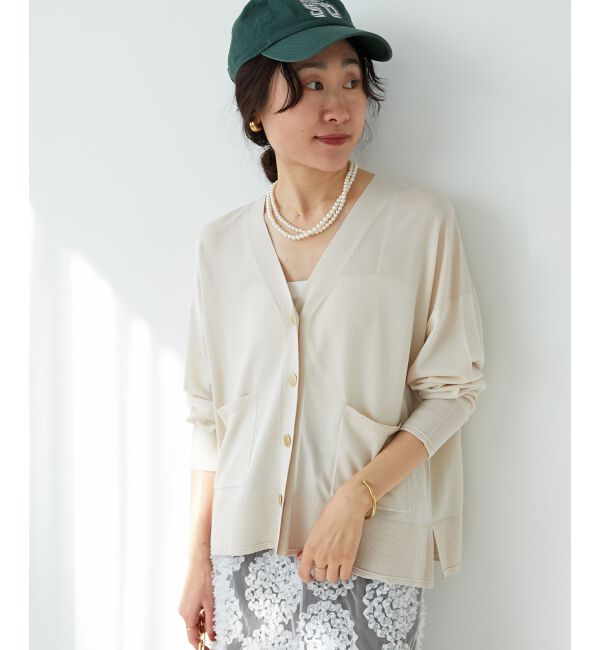  「《手洗い可能》ハイゲージVネックカーディガン」|カーディガン|