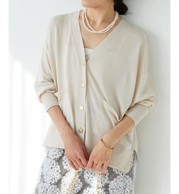  「《手洗い可能》ハイゲージVネックカーディガン」|カーディガン|