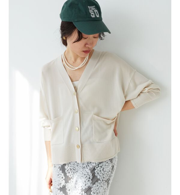  「《手洗い可能》ハイゲージVネックカーディガン」|カーディガン|