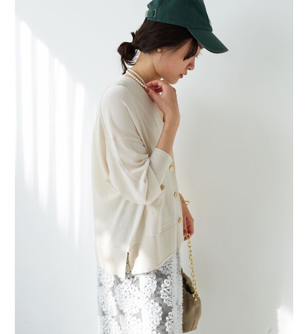  「《手洗い可能》ハイゲージVネックカーディガン」|カーディガン|