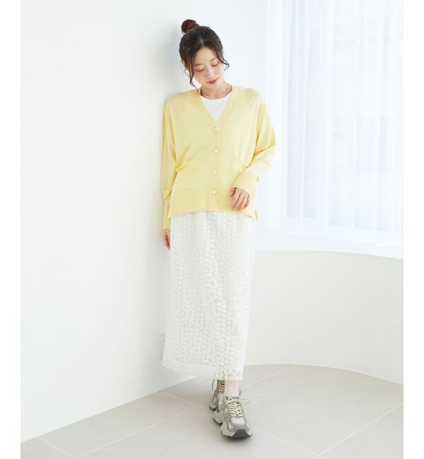  「《手洗い可能》ハイゲージVネックカーディガン」|カーディガン|