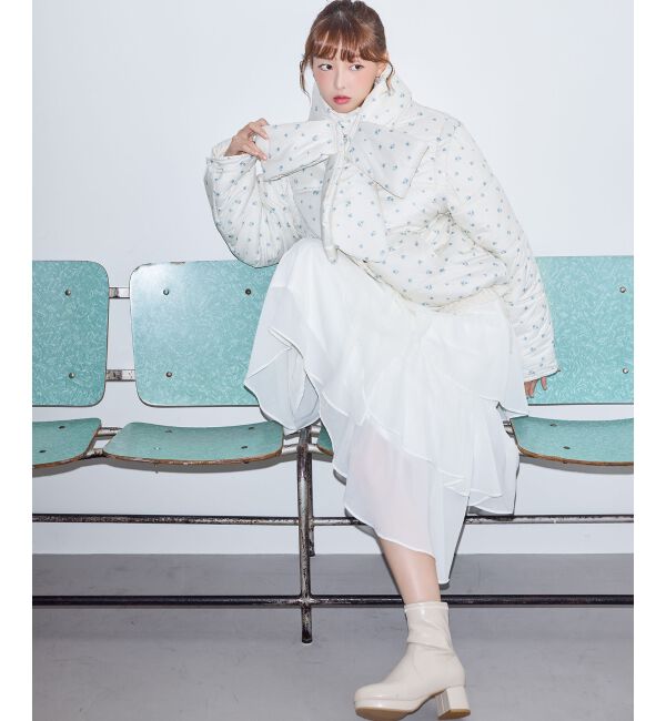 MAJESTICLEGON「リボンマフラーセット中綿ブルゾン」|ブルゾン・スタジャン|