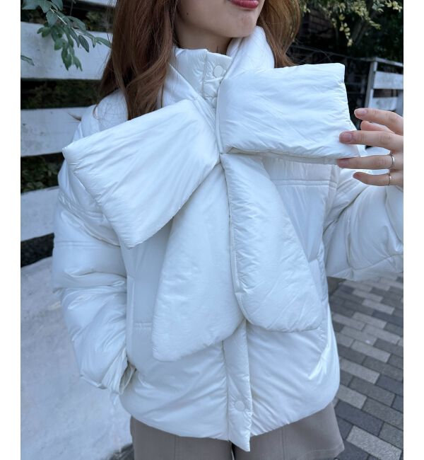 MAJESTICLEGON「リボンマフラーセット中綿ブルゾン」|ブルゾン・スタジャン|