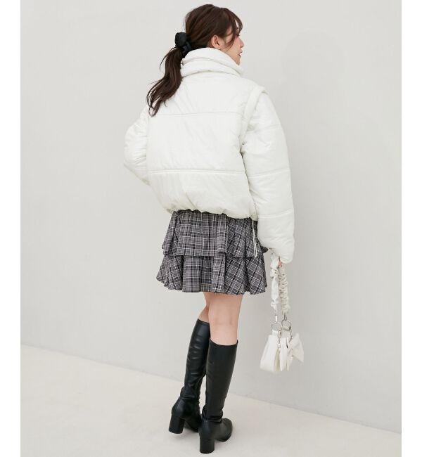 MAJESTICLEGON「リボンマフラーセット中綿ブルゾン」|ブルゾン・スタジャン|