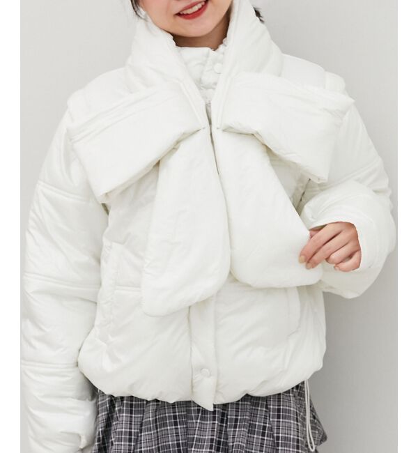 MAJESTICLEGON「リボンマフラーセット中綿ブルゾン」|ブルゾン・スタジャン|