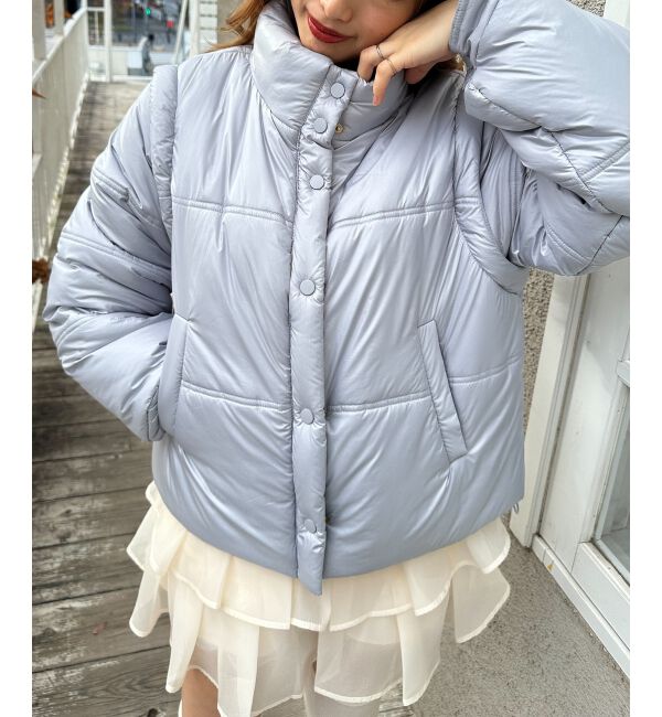 MAJESTICLEGON「リボンマフラーセット中綿ブルゾン」|ブルゾン・スタジャン|