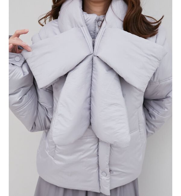 MAJESTICLEGON「リボンマフラーセット中綿ブルゾン」|ブルゾン・スタジャン|