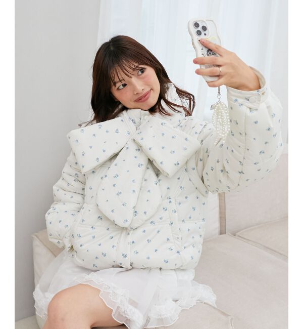 MAJESTICLEGON「リボンマフラーセット中綿ブルゾン」|ブルゾン・スタジャン|