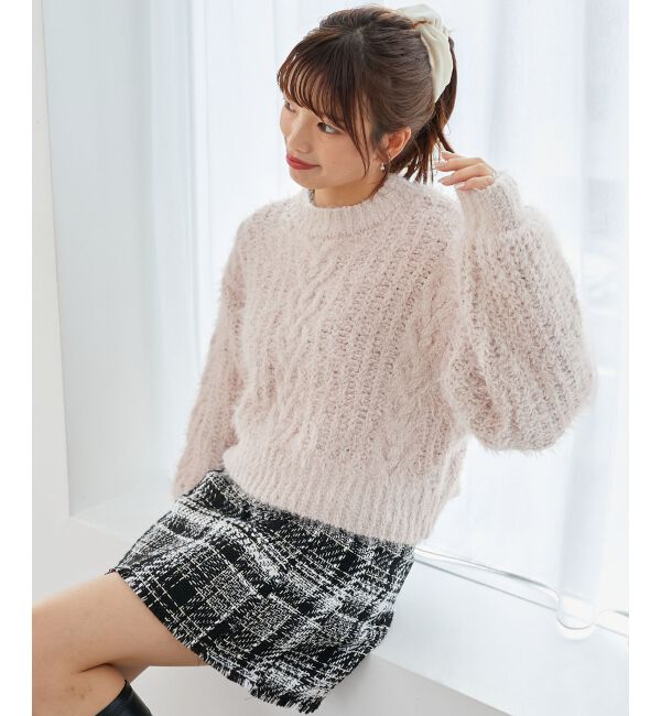 MAJESTICLEGON「ふわふわケーブルニット」|ニット・セーター|