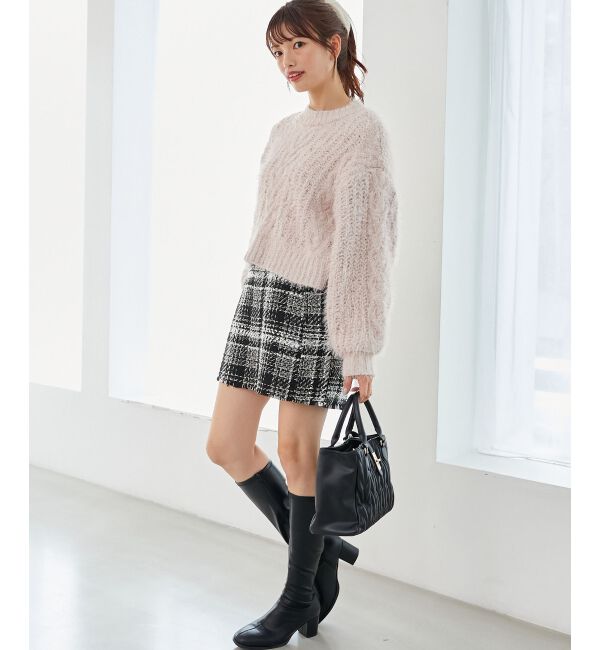 MAJESTICLEGON「ふわふわケーブルニット」|ニット・セーター|