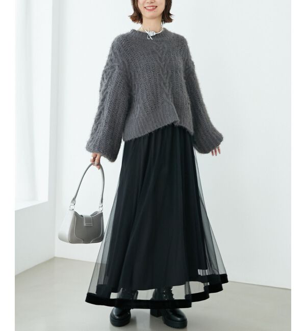 MAJESTICLEGON「ふわふわケーブルニット」|ニット・セーター|