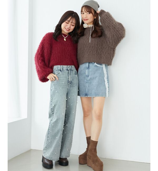 MAJESTICLEGON「ふわふわケーブルニット」|ニット・セーター|