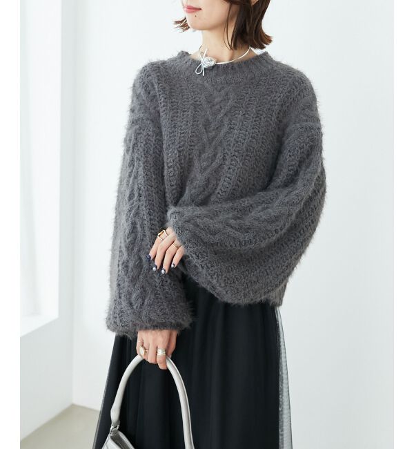 MAJESTICLEGON「ふわふわケーブルニット」|ニット・セーター|