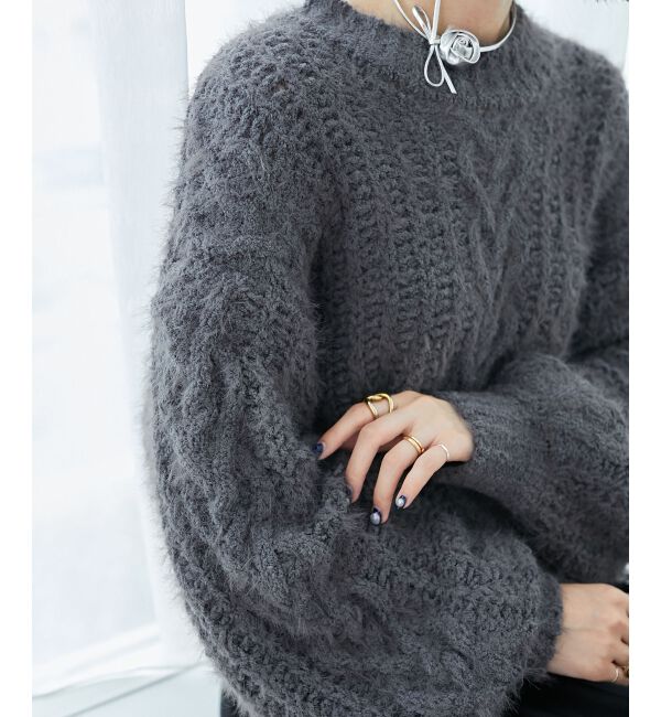 MAJESTICLEGON「ふわふわケーブルニット」|ニット・セーター|