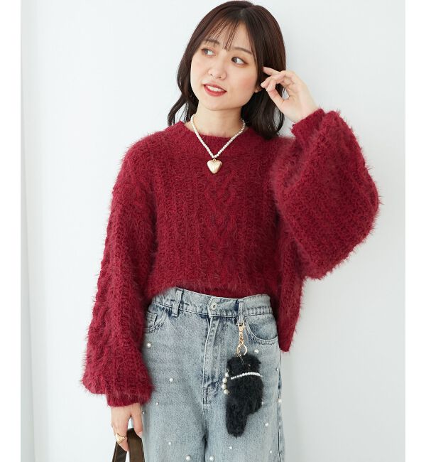 MAJESTICLEGON「ふわふわケーブルニット」|ニット・セーター|