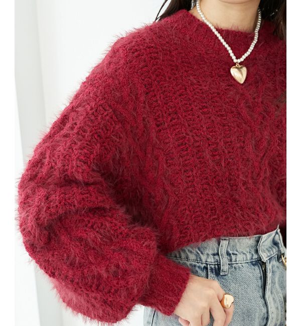 MAJESTICLEGON「ふわふわケーブルニット」|ニット・セーター|