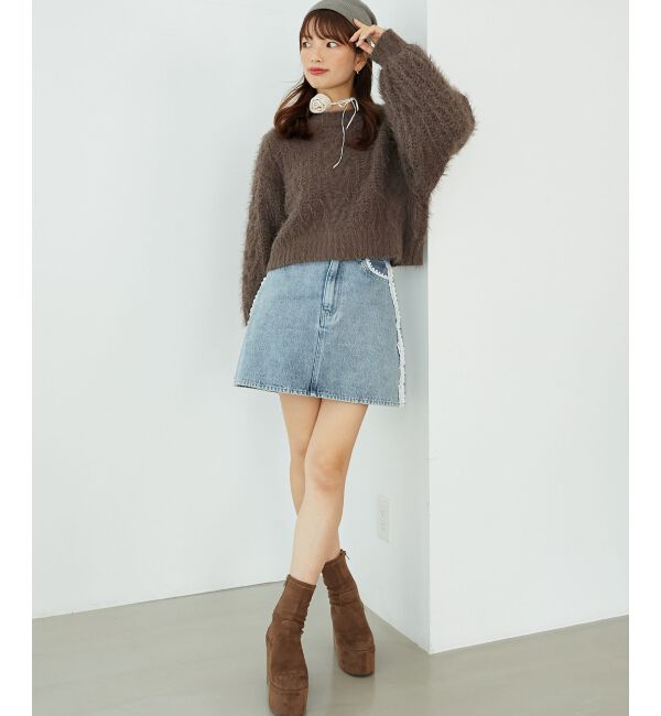 MAJESTICLEGON「ふわふわケーブルニット」|ニット・セーター|