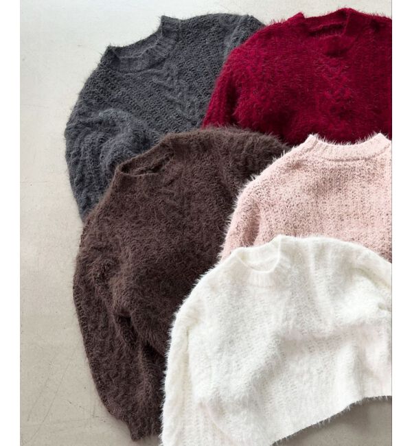 MAJESTICLEGON「ふわふわケーブルニット」|ニット・セーター|