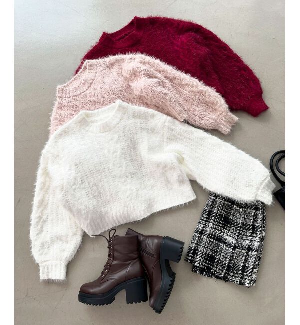 MAJESTICLEGON「ふわふわケーブルニット」|ニット・セーター|