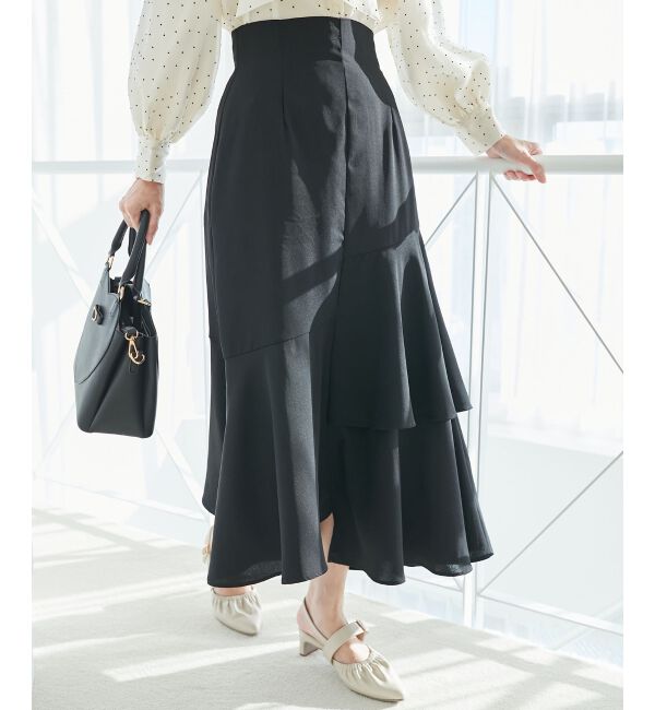 MAJESTICLEGON「ランダムティアードスカート」|スカート|ブラック