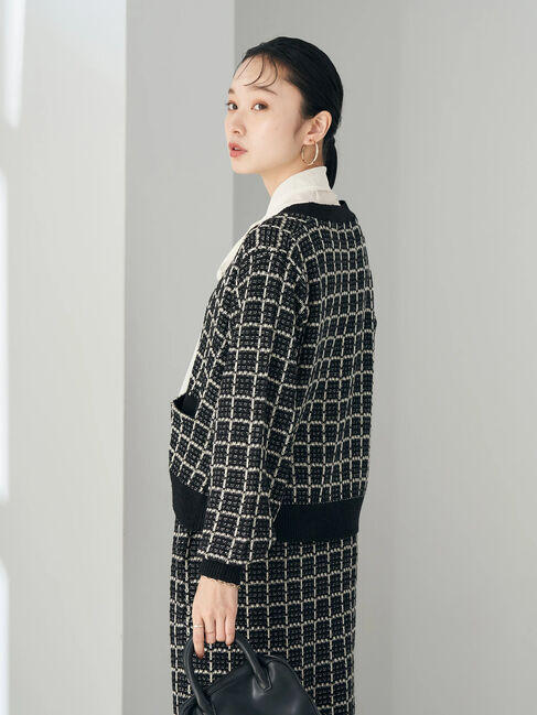 earth music&ecology「ニットツイードカーディガン」|カーディガン|