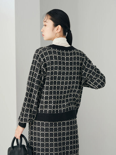 earth music&ecology「ニットツイードカーディガン」|カーディガン|