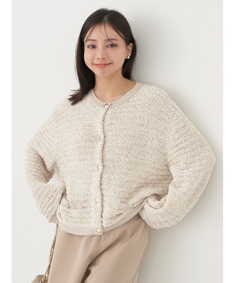 earth music&ecology「ファンシーツイードカーディガン」|カーディガン|