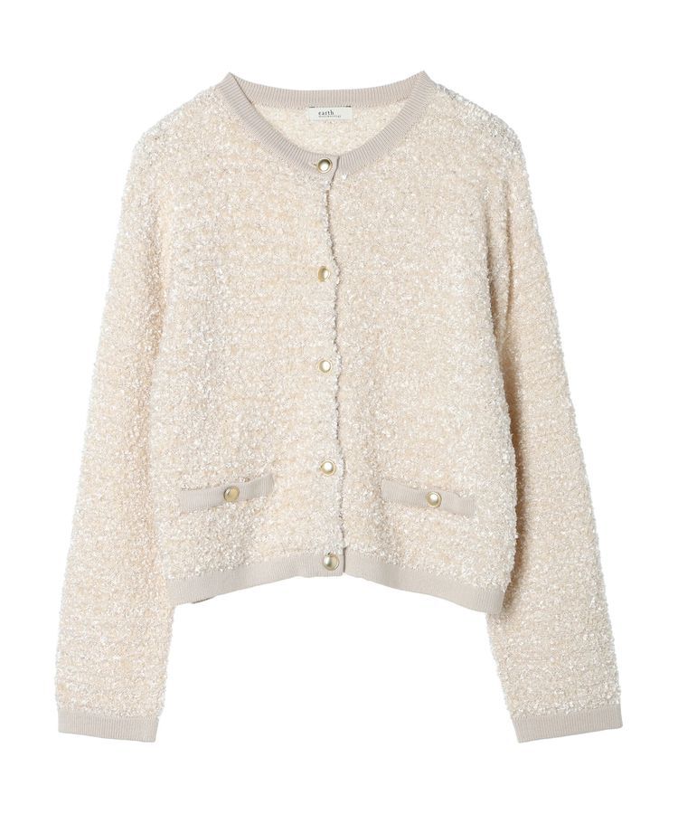 earth music&ecology「ファンシーツイードカーディガン」|カーディガン|
