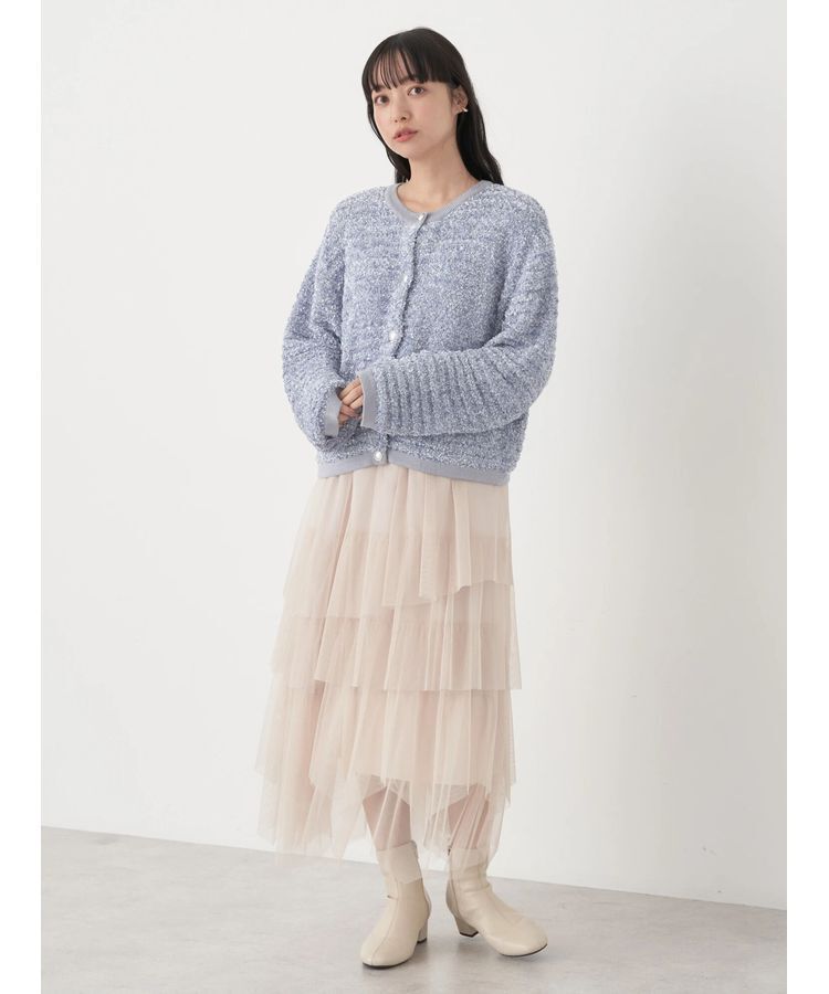 earth music&ecology「ファンシーツイードカーディガン」|カーディガン|