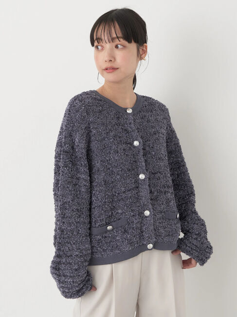 earth music&ecology「ファンシーツイードカーディガン」|カーディガン|
