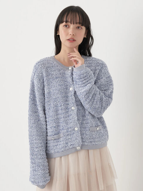 earth music&ecology「ファンシーツイードカーディガン」|カーディガン|