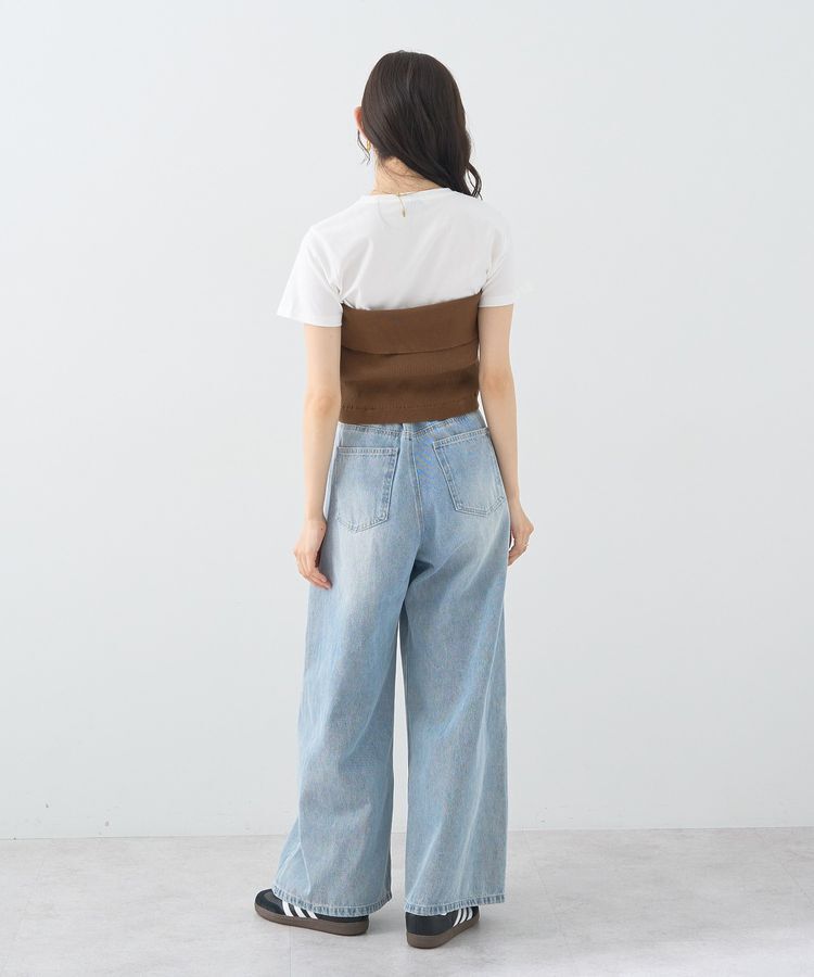 earth music&ecology「ワンポイントロゴ刺繍デニムパンツ」|デニム|