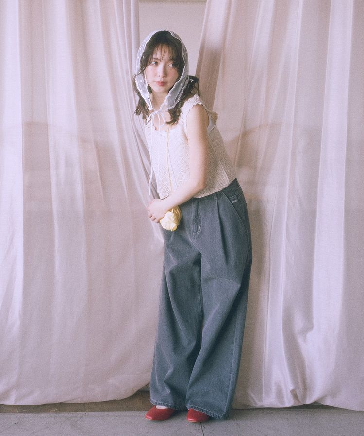 earth music&ecology「ワンポイントロゴ刺繍デニムパンツ」|デニム|