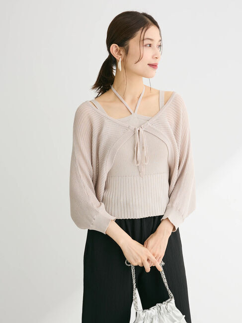 Green Parks「・swing　by　SET2点ニットボレロ&ニットキャミ」|カーディガン|