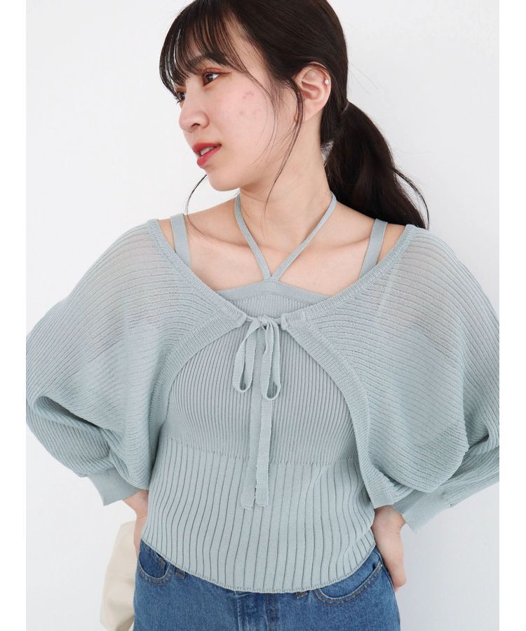 Green Parks「・swing　by　SET2点ニットボレロ&ニットキャミ」|カーディガン|