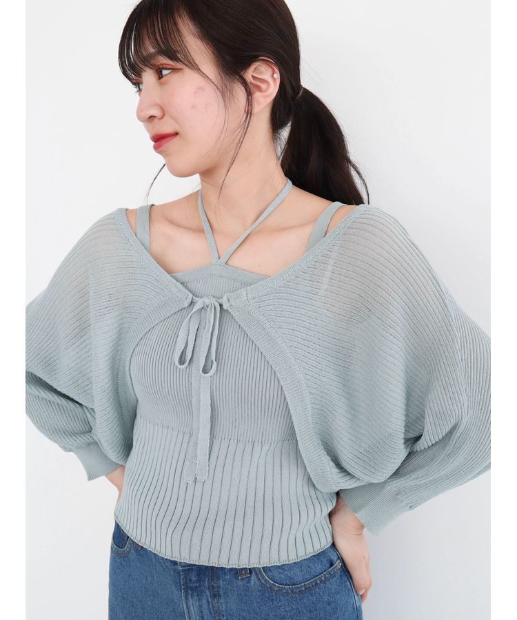 Green Parks「・swing　by　SET2点ニットボレロ&ニットキャミ」|カーディガン|Mint