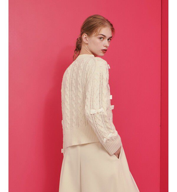 LOULOU WILLOUGHBY「【LOULOU WILLOUGHBY】ベロアリボンプルオーバー」|ニット・セーター|