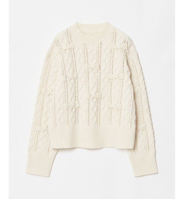 LOULOU WILLOUGHBY「【LOULOU WILLOUGHBY】ベロアリボンプルオーバー」|ニット・セーター|