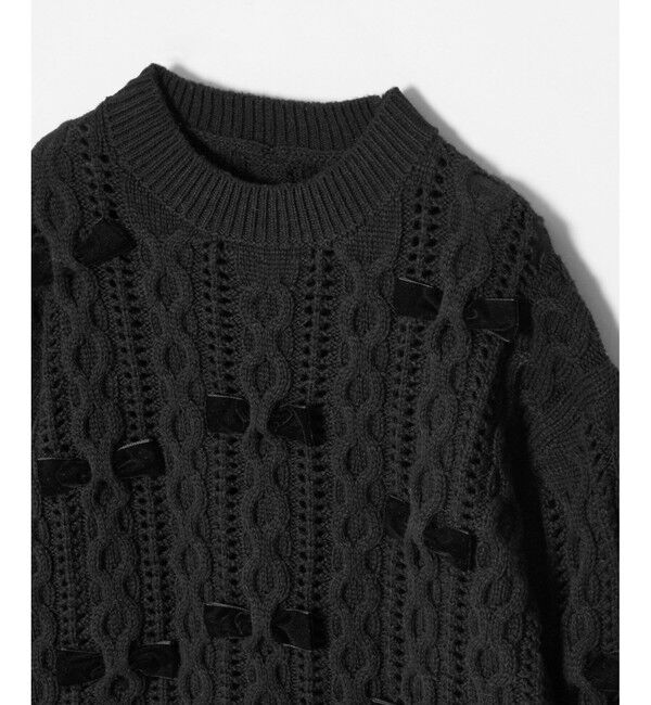 LOULOU WILLOUGHBY「【LOULOU WILLOUGHBY】ベロアリボンプルオーバー」|ニット・セーター|
