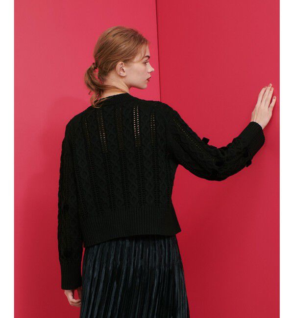 LOULOU WILLOUGHBY「【LOULOU WILLOUGHBY】ベロアリボンプルオーバー」|ニット・セーター|