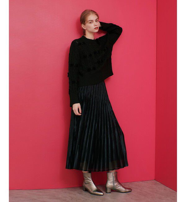 LOULOU WILLOUGHBY「【LOULOU WILLOUGHBY】ベロアリボンプルオーバー」|ニット・セーター|