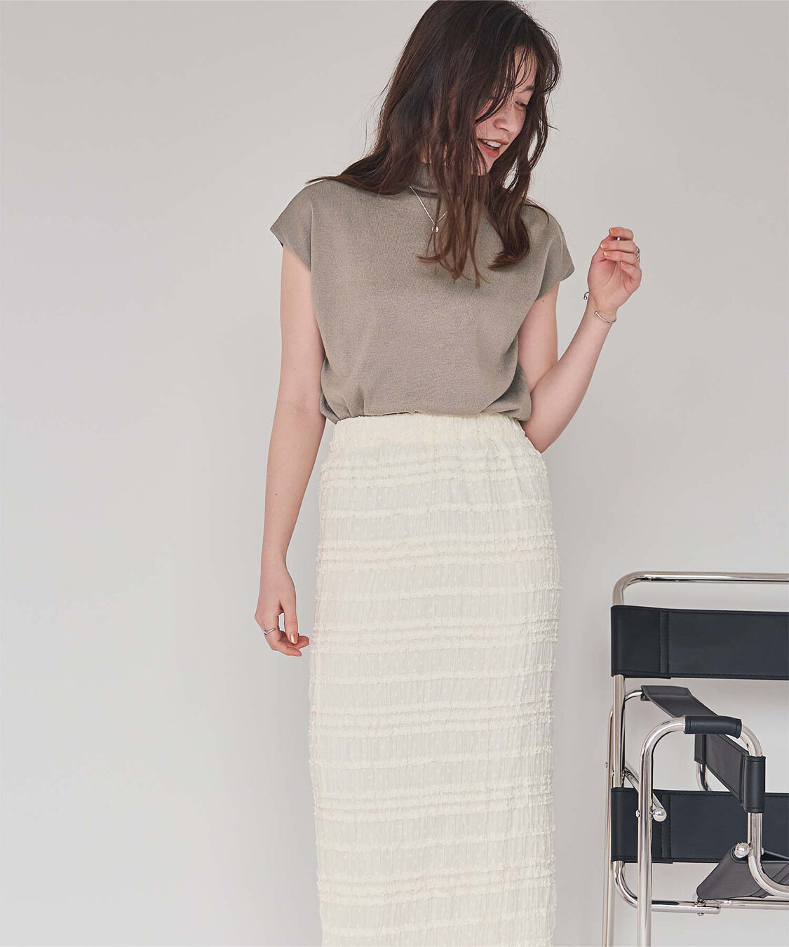 titivate「ベーシックフレンチスリーブライトニット」|ニット・セーター|