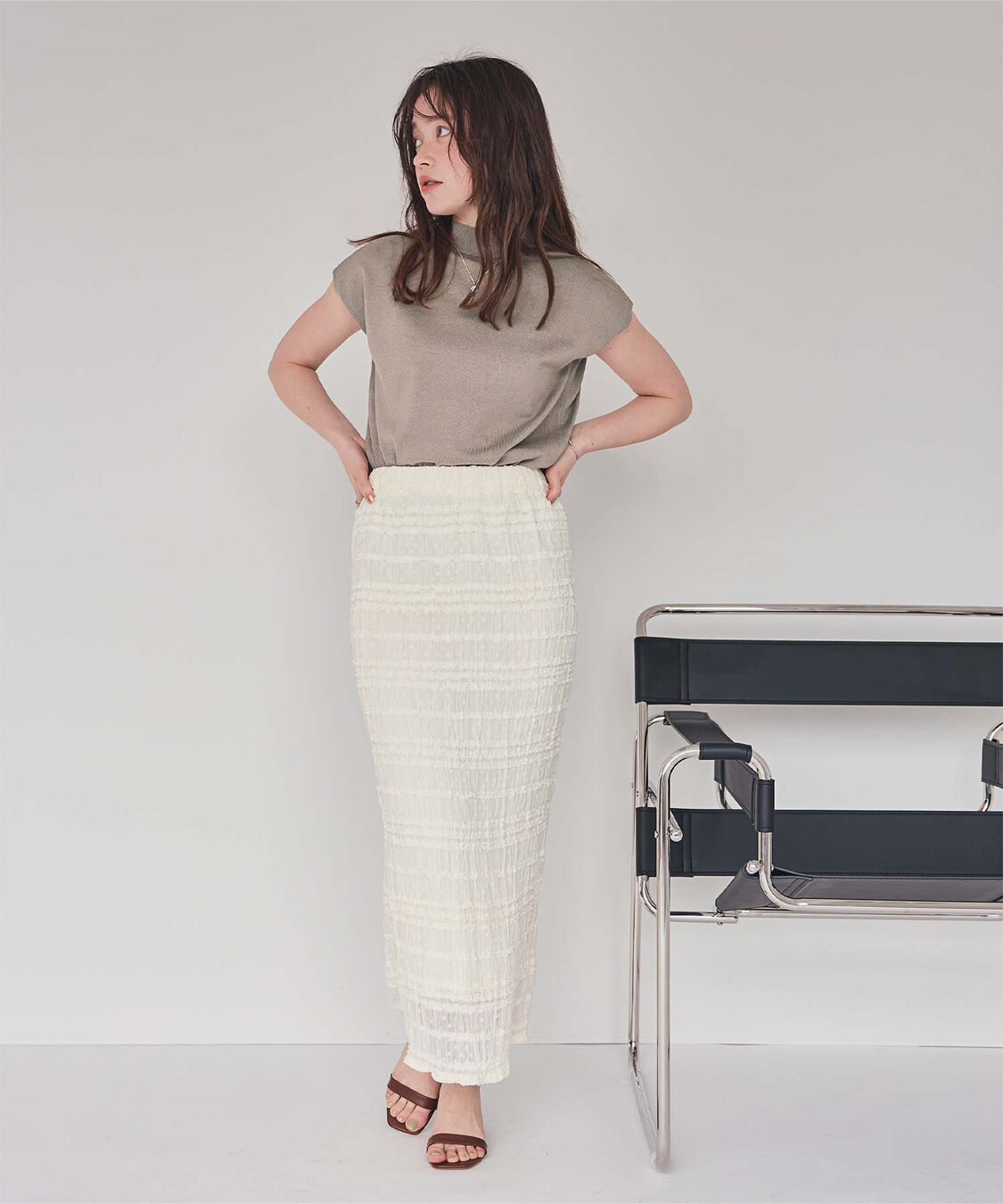 titivate「ベーシックフレンチスリーブライトニット」|ニット・セーター|