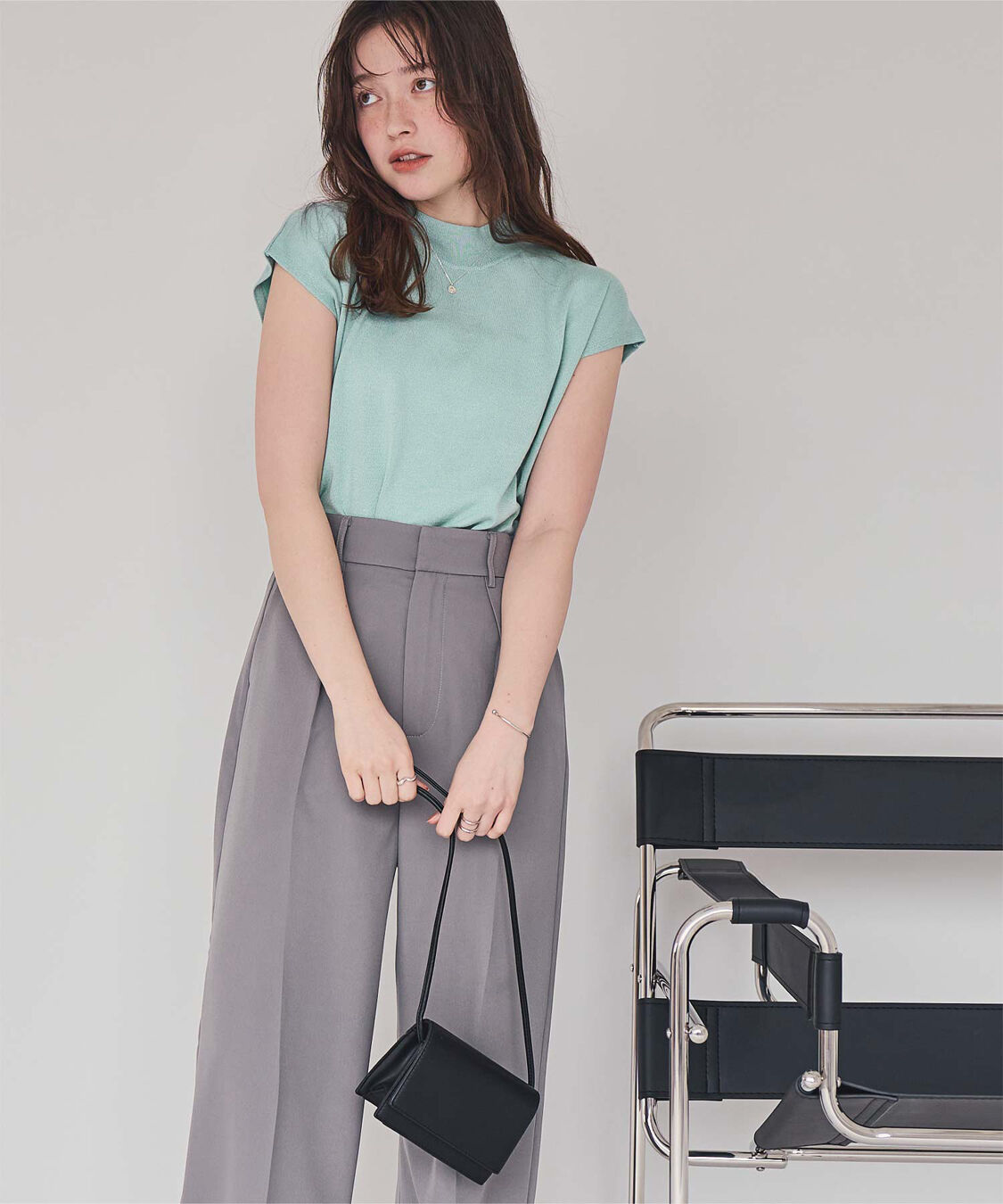 titivate「ベーシックフレンチスリーブライトニット」|ニット・セーター|