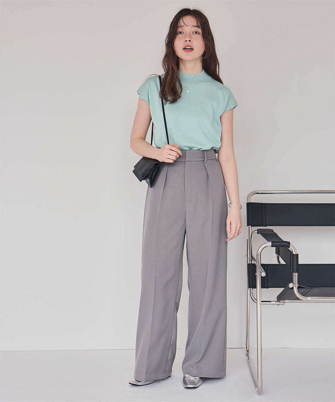 titivate「ベーシックフレンチスリーブライトニット」|ニット・セーター|