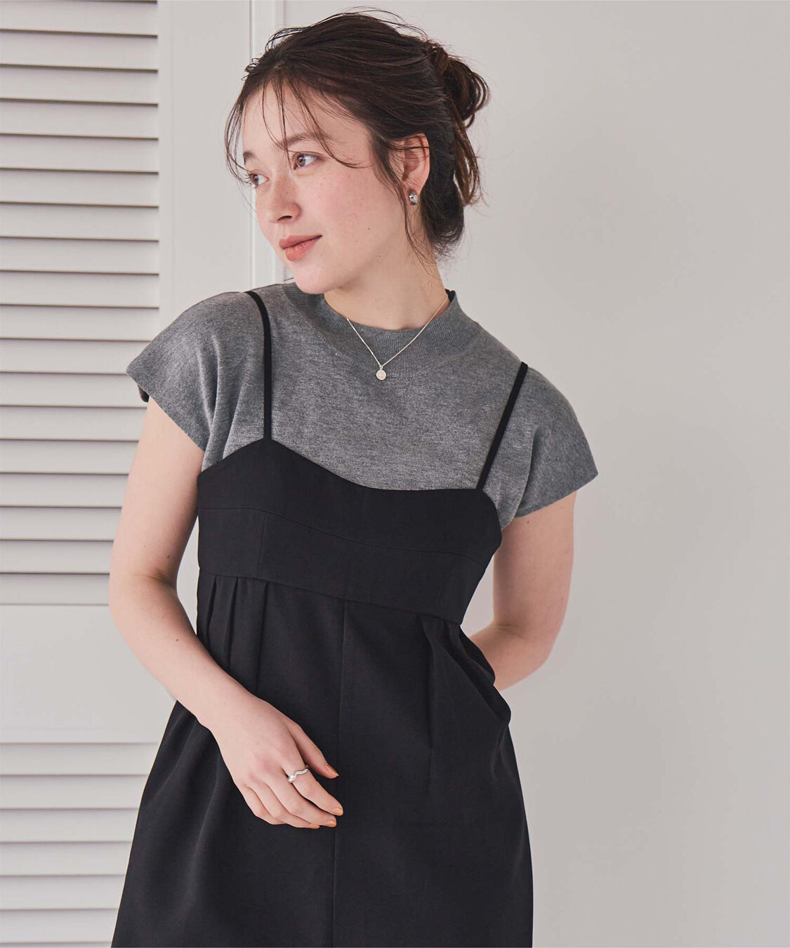 titivate「ベーシックフレンチスリーブライトニット」|ニット・セーター|