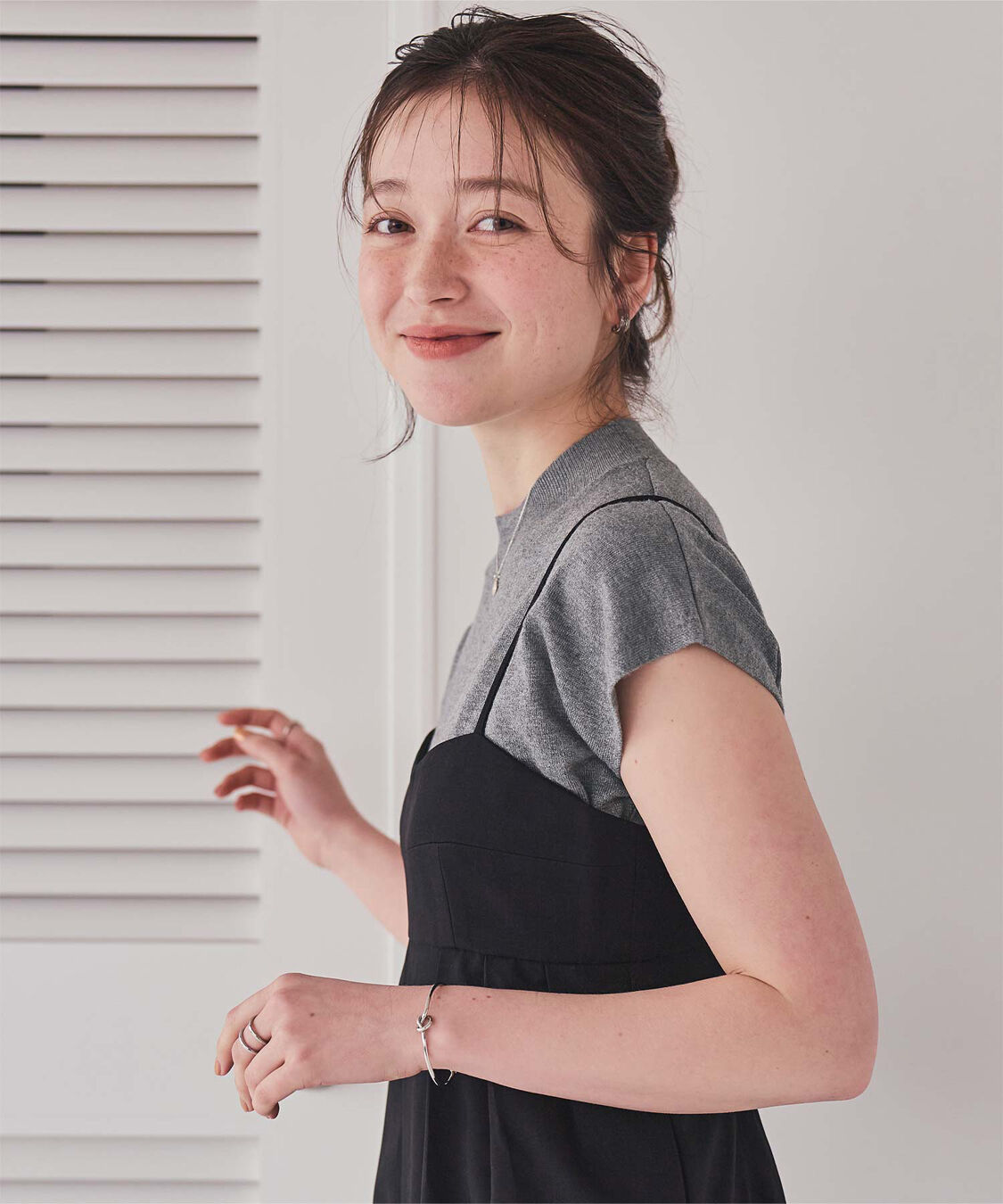 titivate「ベーシックフレンチスリーブライトニット」|ニット・セーター|