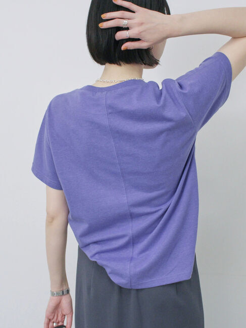 Samansa Mos2 blue「リメイク風Tシャツ」|Tシャツ・カットソー|