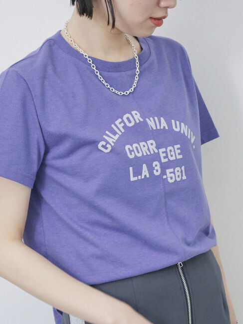 Samansa Mos2 blue「リメイク風Tシャツ」|Tシャツ・カットソー|