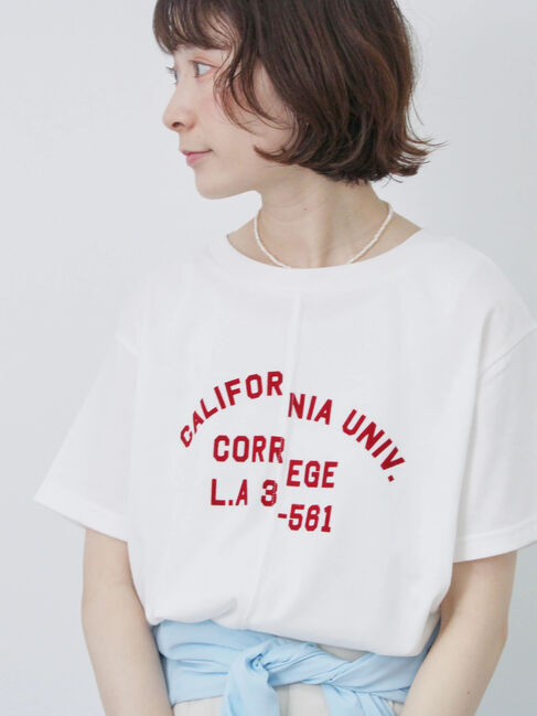 Samansa Mos2 blue「リメイク風Tシャツ」|Tシャツ・カットソー|